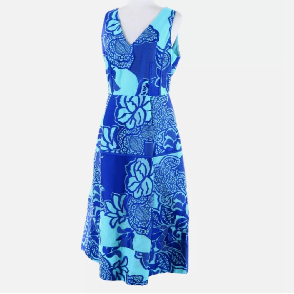 Blue Floral V-Neck Women’s A-Line Dress - Retail $1100